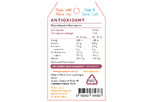Antioxidant - Juice Station - Nutrition Information